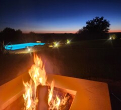 Outdoor fire pit with seating – one of the villa’s highlights