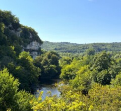 Roque Saint-Christophe Panoramic view of Roque Saint-Christophe cliff and the Vézère River below